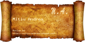 Mitiu Andrea névjegykártya